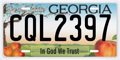 GA license plate CQL2397
