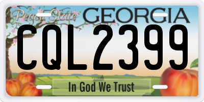 GA license plate CQL2399