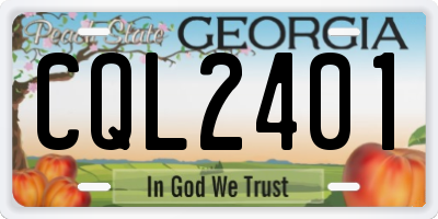 GA license plate CQL2401