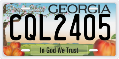 GA license plate CQL2405