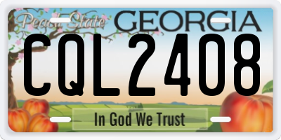 GA license plate CQL2408