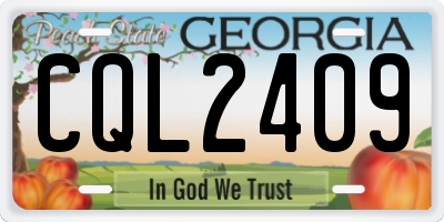 GA license plate CQL2409