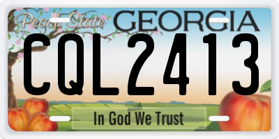 GA license plate CQL2413