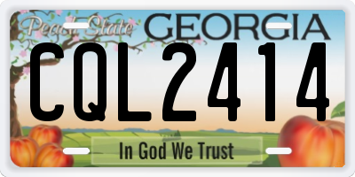 GA license plate CQL2414