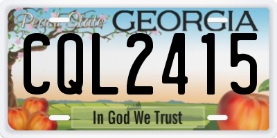 GA license plate CQL2415