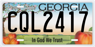 GA license plate CQL2417