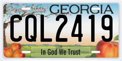 GA license plate CQL2419