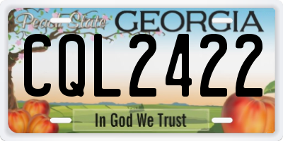 GA license plate CQL2422