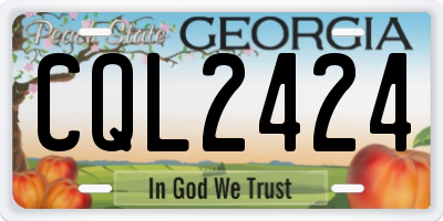 GA license plate CQL2424