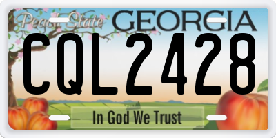 GA license plate CQL2428