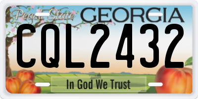 GA license plate CQL2432