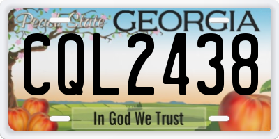 GA license plate CQL2438