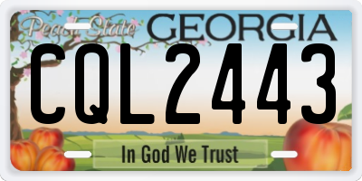GA license plate CQL2443