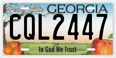 GA license plate CQL2447