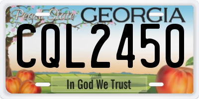 GA license plate CQL2450