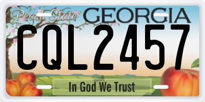 GA license plate CQL2457