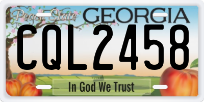 GA license plate CQL2458