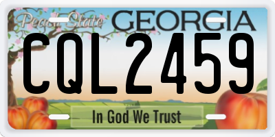 GA license plate CQL2459