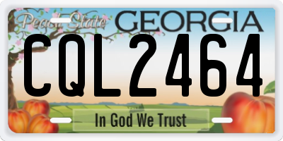 GA license plate CQL2464