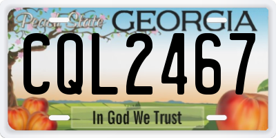 GA license plate CQL2467