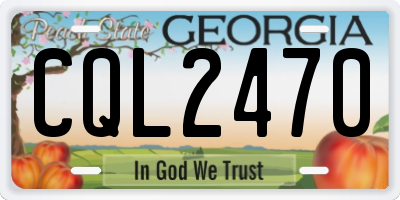 GA license plate CQL2470