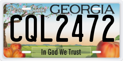 GA license plate CQL2472