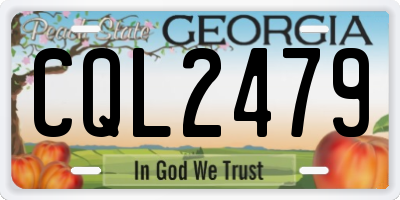 GA license plate CQL2479