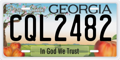 GA license plate CQL2482