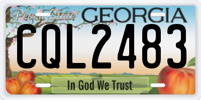 GA license plate CQL2483