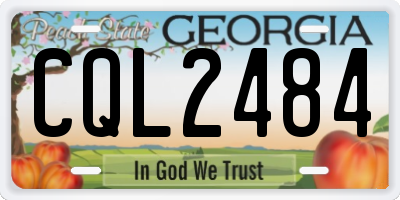GA license plate CQL2484