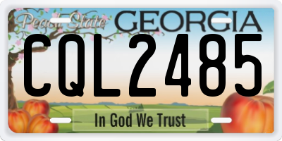 GA license plate CQL2485