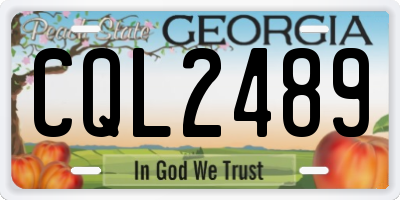 GA license plate CQL2489
