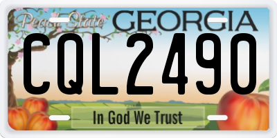 GA license plate CQL2490