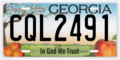 GA license plate CQL2491