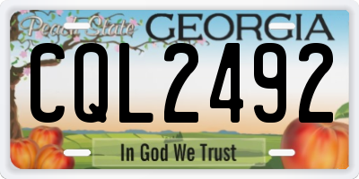 GA license plate CQL2492