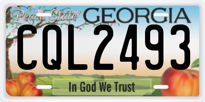 GA license plate CQL2493