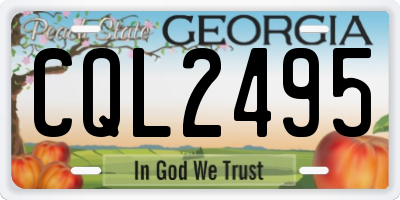 GA license plate CQL2495