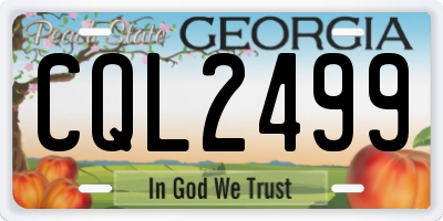 GA license plate CQL2499