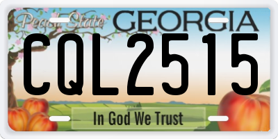 GA license plate CQL2515