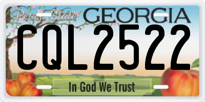 GA license plate CQL2522