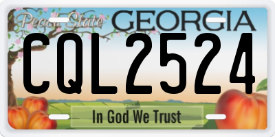 GA license plate CQL2524