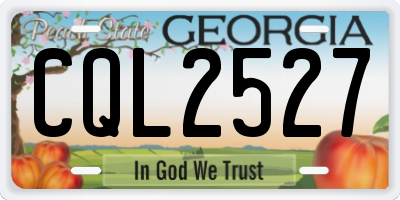 GA license plate CQL2527