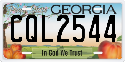 GA license plate CQL2544