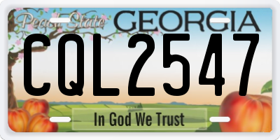 GA license plate CQL2547