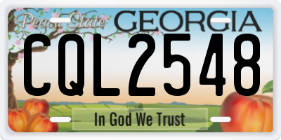 GA license plate CQL2548