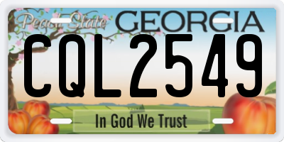 GA license plate CQL2549