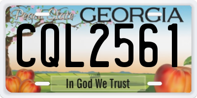 GA license plate CQL2561