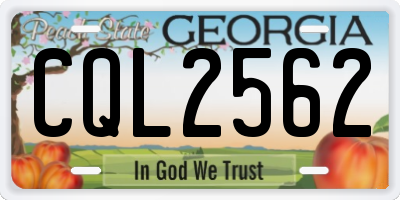 GA license plate CQL2562