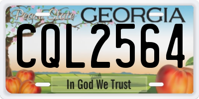 GA license plate CQL2564