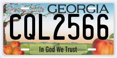GA license plate CQL2566